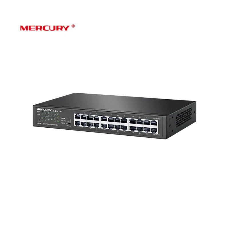 MERCURY 24 Порты и разъёмы Сталь гигабитный коммутатор 10/100/1000 Мбит/с стоечный переключатель выключатель сети наблюдения с настраиваемым потоком воздуха, клон kayfun Vlan изоляции(SG124D