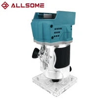 880W Cordless Electric Trimmer Woodworking Slotting Trimming Woodmilling Cutter Machine Wood Router With 5 Miiling Cutter Blades