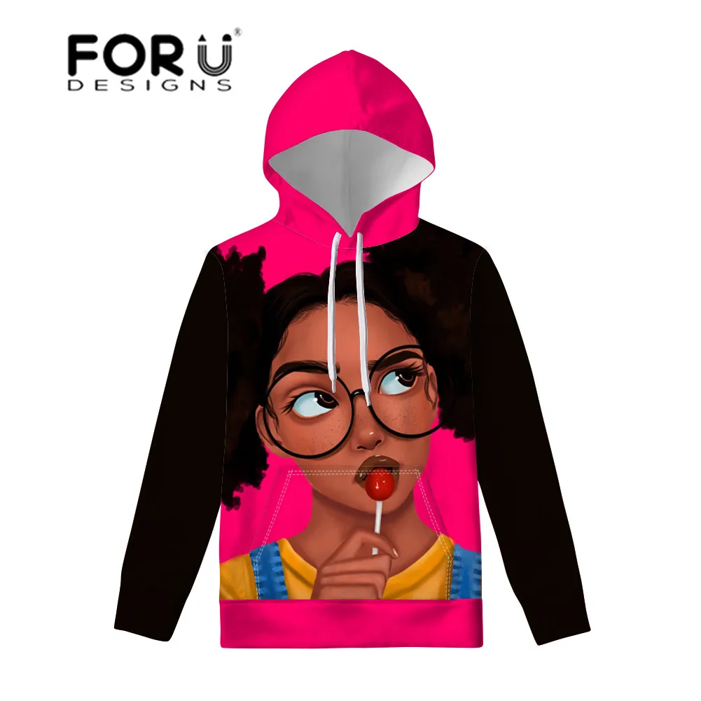 FORUDESIGNS африканские девушки черные художественные толстовки Женская толстовка