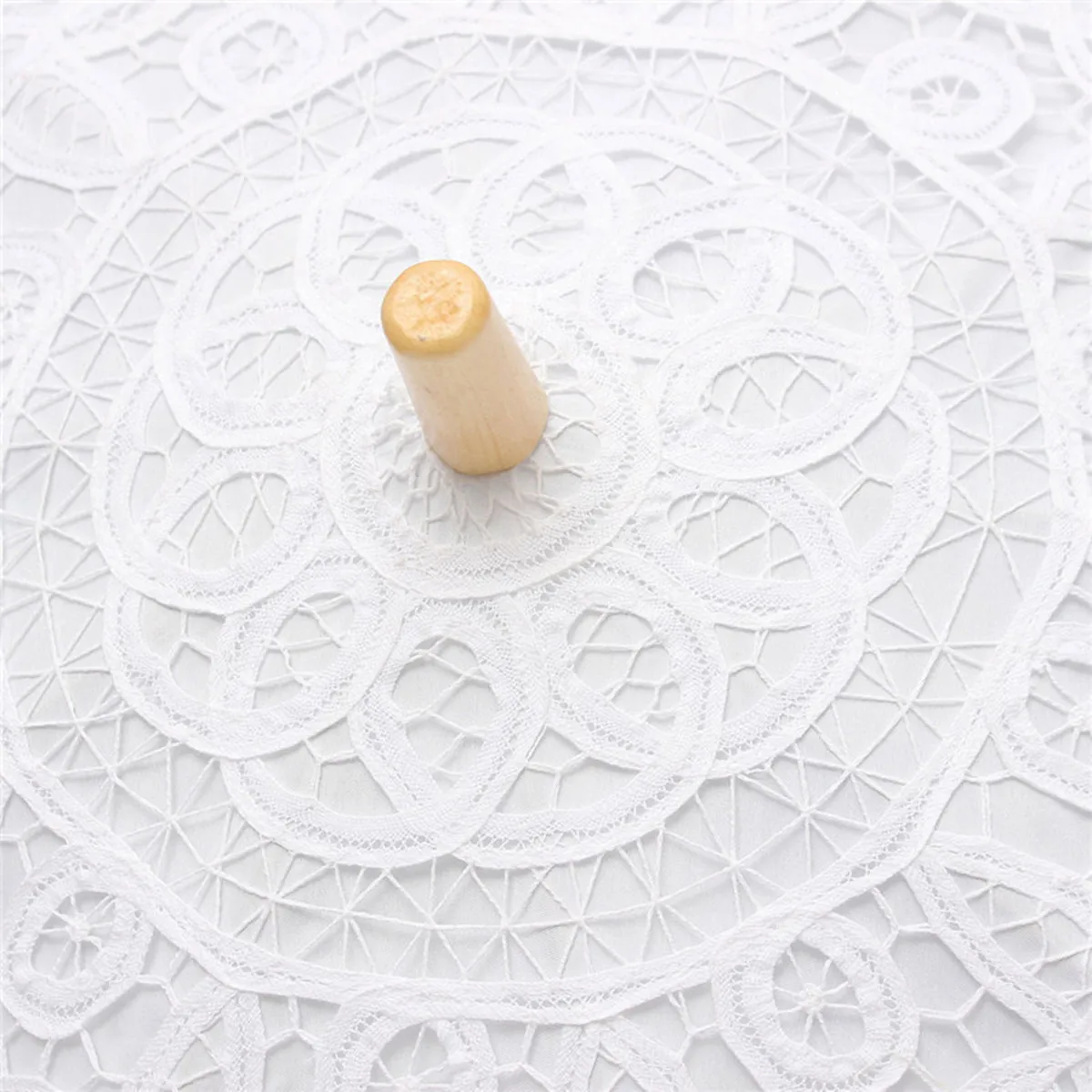 New Ivory White Wedding Umbrella Pure Cotton Lace Embroidery Bridal Umbrella White Beige Sun Umbrella Parasol Prop Decoration