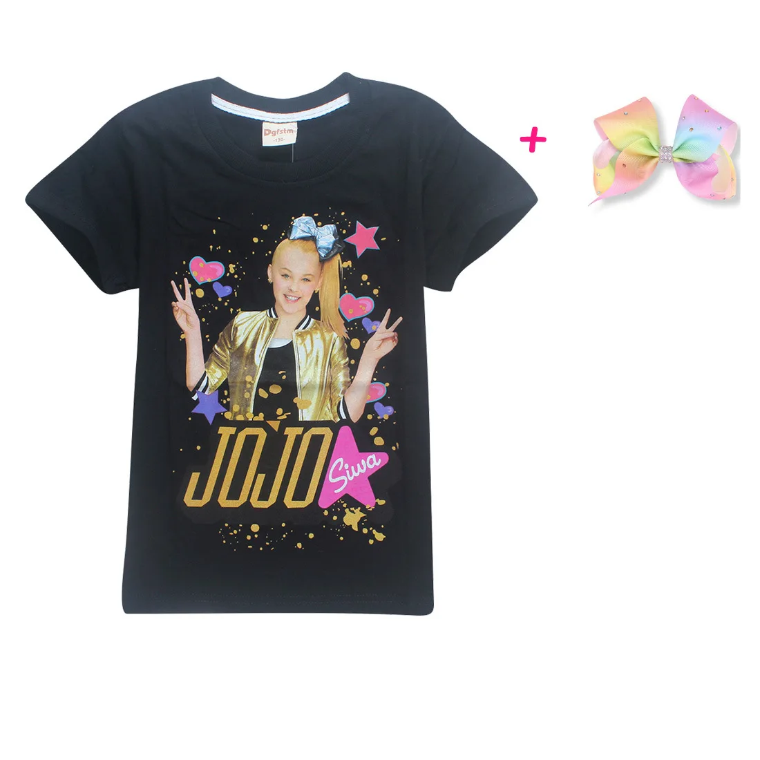 Новая детская летняя футболка одежда для мальчиков и девочек футболка с короткими рукавами детская хлопковая Футболка с рисунком футболки jojo siwa