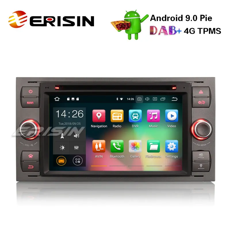 Erisin ES4866F 7 &quotAndroid 9 0 автомобильный стерео GPS Wifi DAB + BT для Ford Transit S/C Max Kuga Galaxy