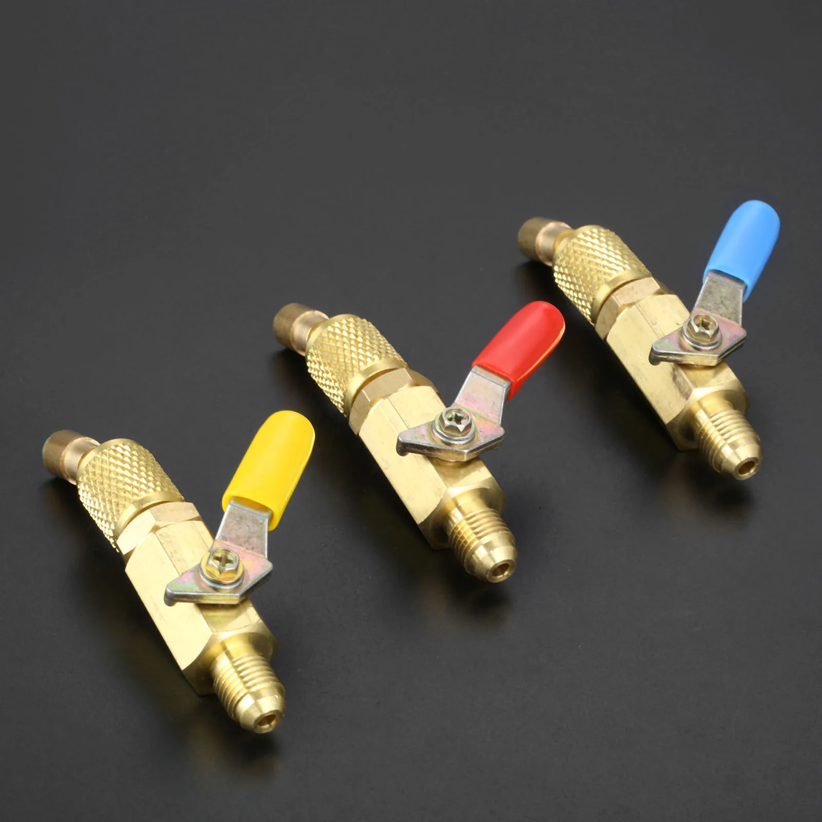 

3 шт./компл. шаровой клапан с ручным отключением под углом 45 градусов 1/4 дюйма SAE Поворотный адаптер для A/C R134A R410A шланг для зарядки хладагента