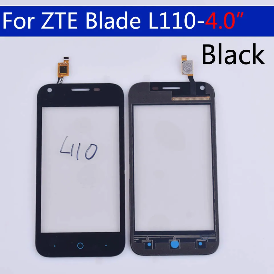 10 шт./партия для zte Blade L110 Сенсорная панель дигитайзер сенсорный экран Замена с клейкой лентой 4,0 дюйма