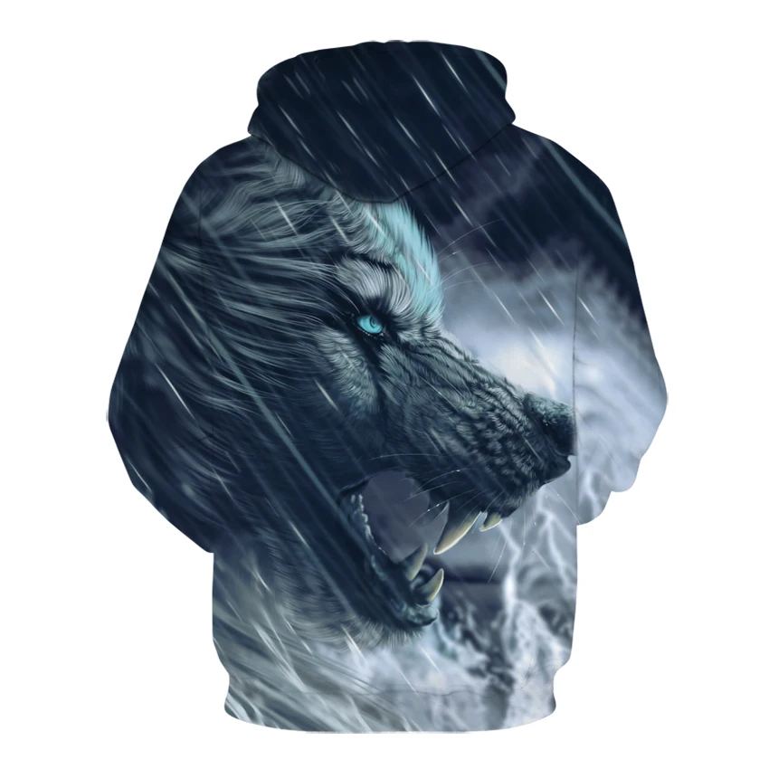 

2020 Funny Wolf Hoodies Men 3D Sweatshirt Harajuku Hoody Anime Tracksuit 3D Print Coat Casual Jacket mens Hoodie Pullover