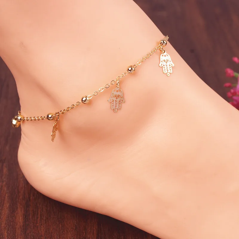 Мода Красивая Хамса Фатима рука ножной браслет пляж ноги ювелирные изделия лодыжки браслеты для женщин