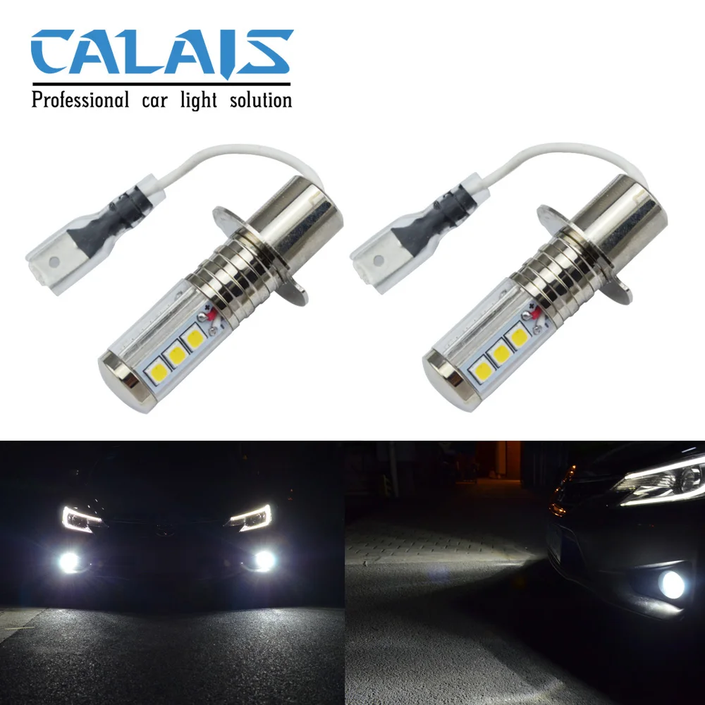 Calais 2x H3 Fog Light Bulb Super Bright Auto Car Driving Lamp White