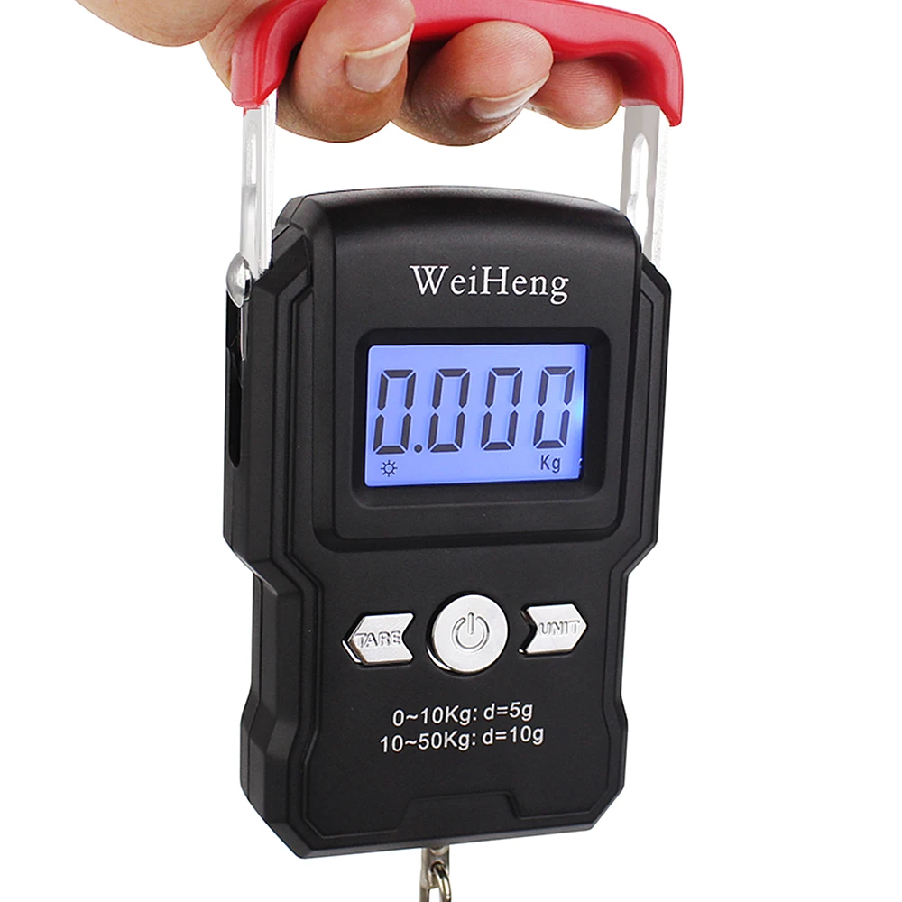 Portable Weighing Scales Pesca Fishing Scale Electronic Digital Scale Hanging Hook Scale LCD Screen 110LB 50KG