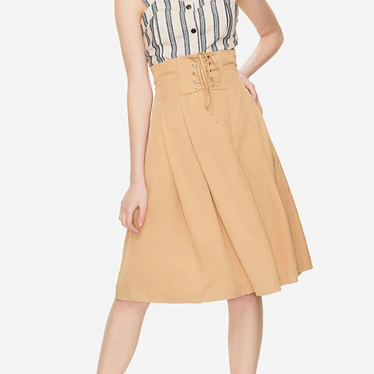 

Overplus of Goods Exported to Europe And US Women's Three Buckles Skirt 2019 Summer New Products British Style Versatile A- line