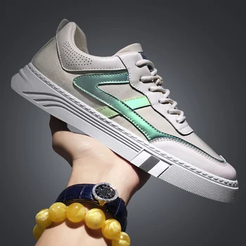 

2020 New Casual Shoes For Male Beige Youth Fashion Men Shoe Low Top Mens Designer Sneakers Brand Lace Up Footwear Man Size 39-44