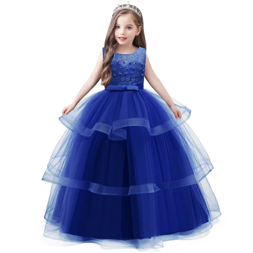 New Year 2019 Sleeveless Bridesmaid Pageant Flower Girl Kids Dresses For Girls Costume Weddings Party Communion Princess Dress | Детская