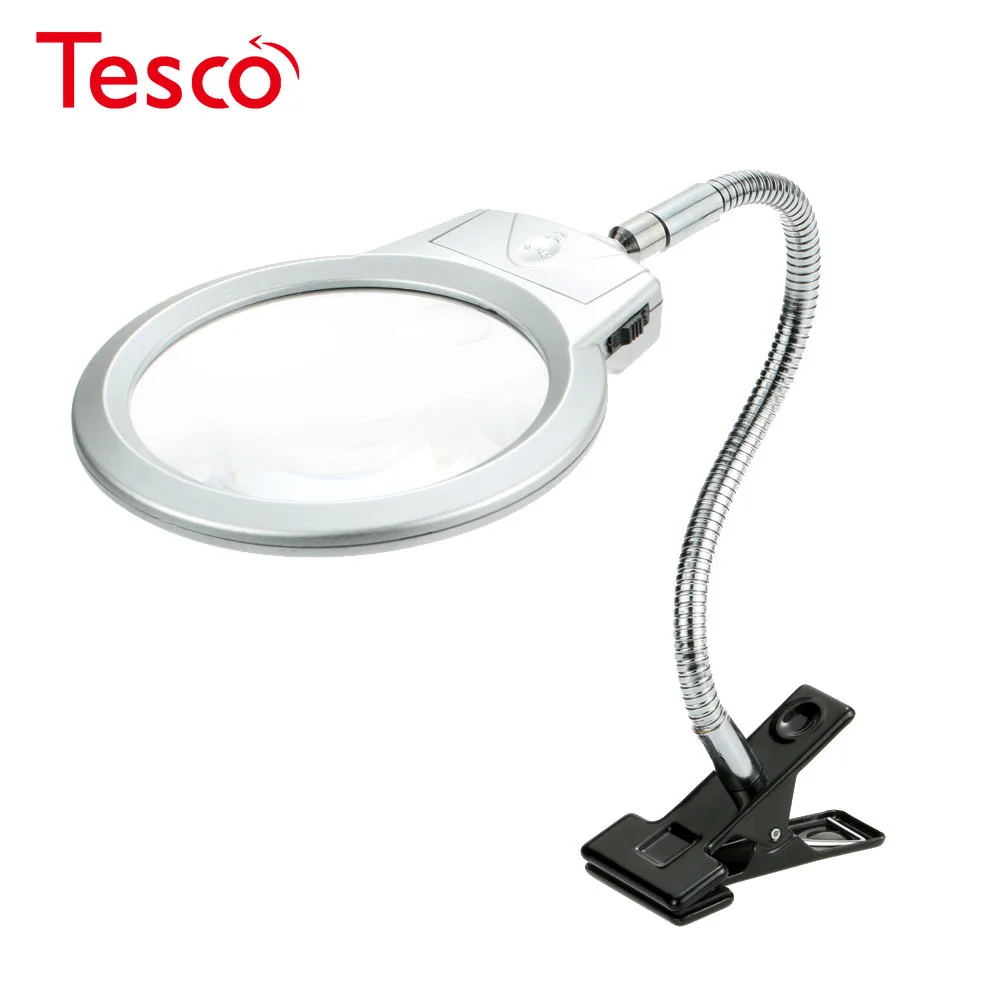 

Illuminating Magnifier LED Metal Hose Loupe Reading Lamp for Desk Table Light with Clamp 2.5X107MM 5X24MM