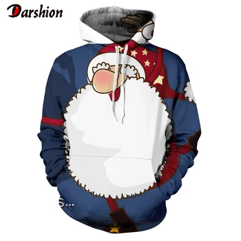 

2020 New Style Men/Women Hoodies With Santa Claus Print Autumn Winter 3D Sweatshirts Hooded Tops Christmas Hoodies Coat