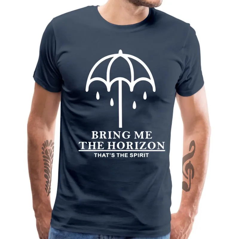 Bring_Me_The_Horizon_2353 100% Cotton Fabric Tops Shirts for Men Classic T-Shirt Hot Sale Crewneck Tops & Tees Short Sleeve Bring_Me_The_Horizon_2353 navy