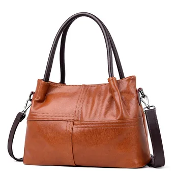

Genuine Leather Bags For Women Luxury Handbags Patchwork Women Bags Designer Leather Bucket Bag Ladies Shoulder Messenger Bag