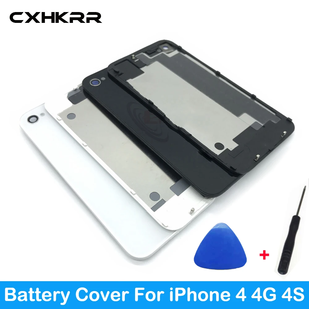 

For iPhone 4 4G 4S High Quality Battery Cover Back Cover Door Rear Panel Plate Glass Housing Replacement white Tools