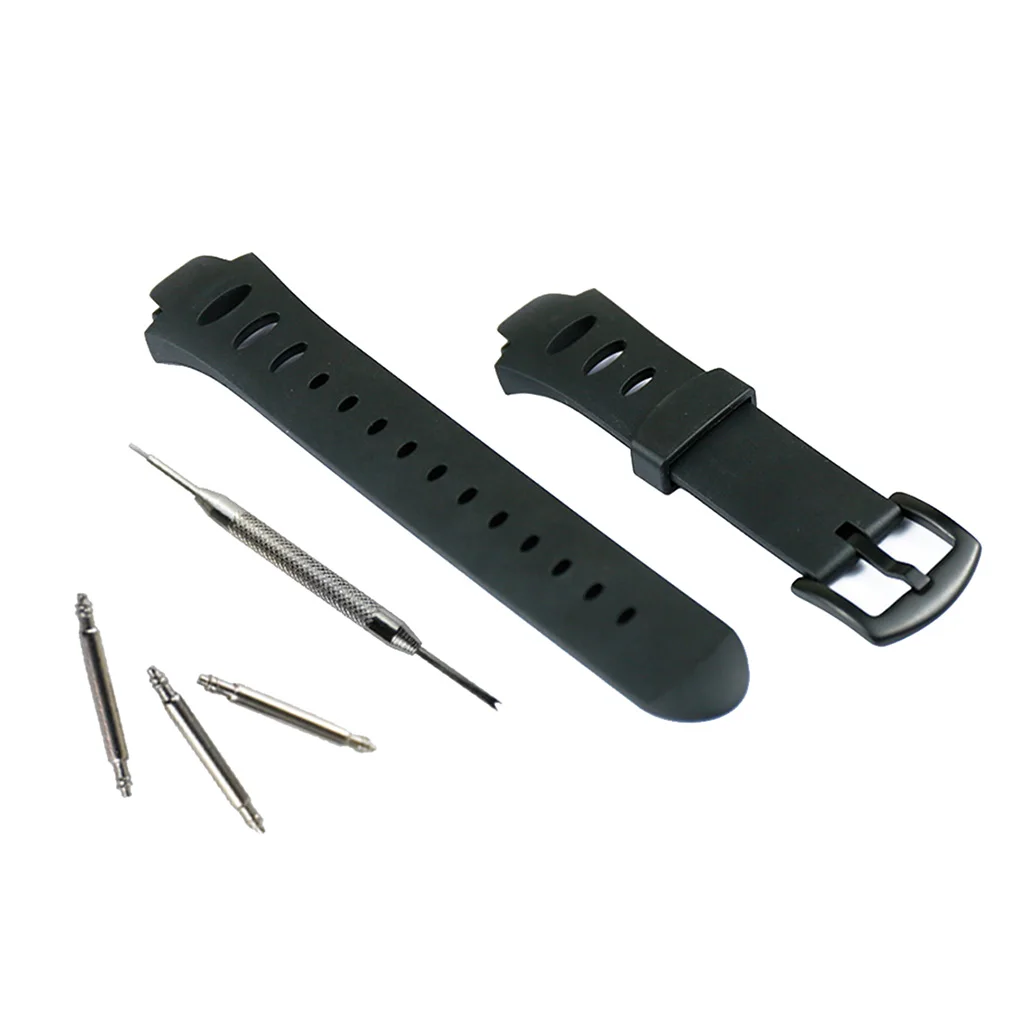 Strap Watch Band Black Rubber Waterproof For Suunto Observer SR 18mm