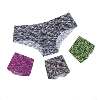 

high-grade seamless ice-silk ladies underwear stripe dyeing sports seamless women's triangles 4pcs/lot