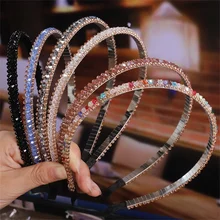 Shiny Crystal Beaded Hair Hoop Elegant Women Headband Headwear Adjustable Hairband Fashion Handmade Girls Hair Accessories