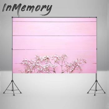 

Flower Pink Wood Backgrounds For Photography Cake Food Baby Pet Portrait Photographic Backdrops Photocall Photo Studio Poster