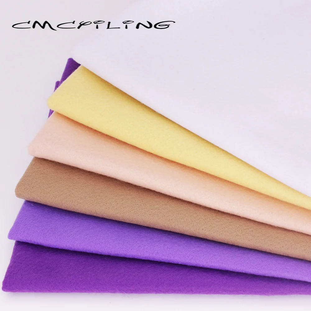 

CMCYILING 6 Pcs/Lot Patchwork Soft Felt Fabric For Needlework DIY Sewing Dolls Crafts Polyester Cloth 45*55CM
