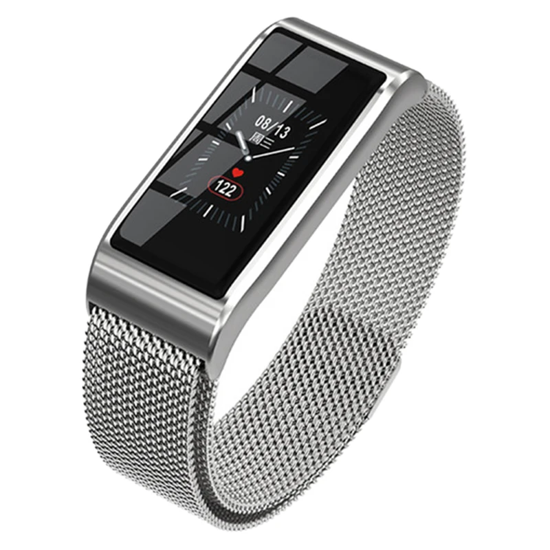 

Smart Wristband Waterproof Bracelet Blood Pressure Bluetooth Gold Silver Metal Watch Fitness Tracker for Women Girlfriend