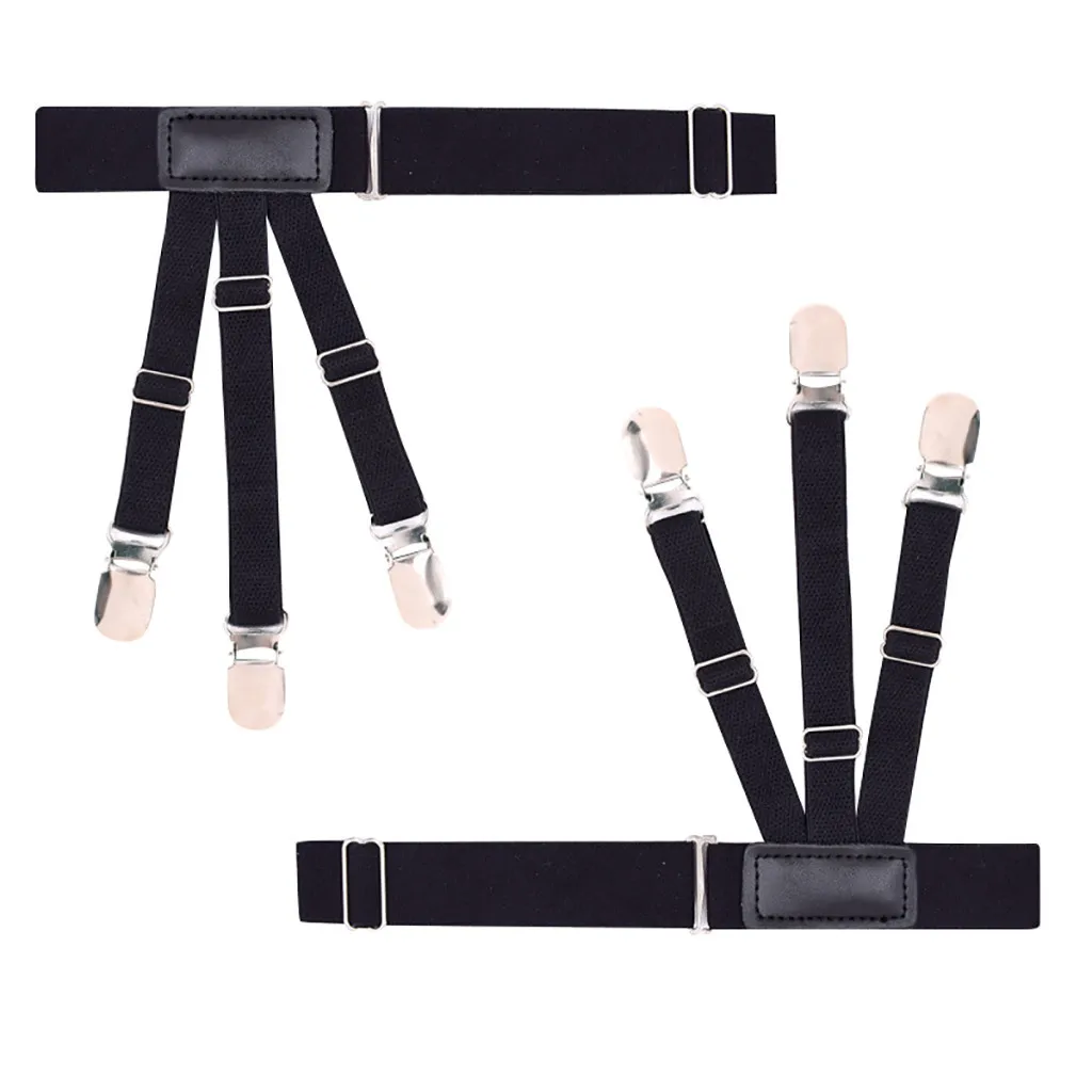 1 Pair Men Shirt Stays Belt with Non-slip Locking Clips Keep Shirt Tucked Leg Thigh Suspender Garters Strap#L10