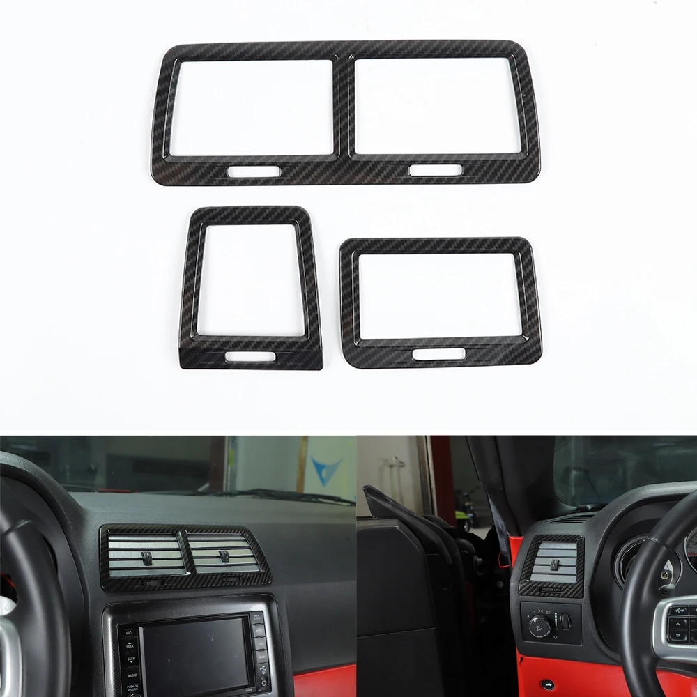 

New ABS Car Styling For Dodge Challenger 2009-2014 Left Hand Drive Dashboard Air Outlet Vent Frame Trim Auto Molding Stickers
