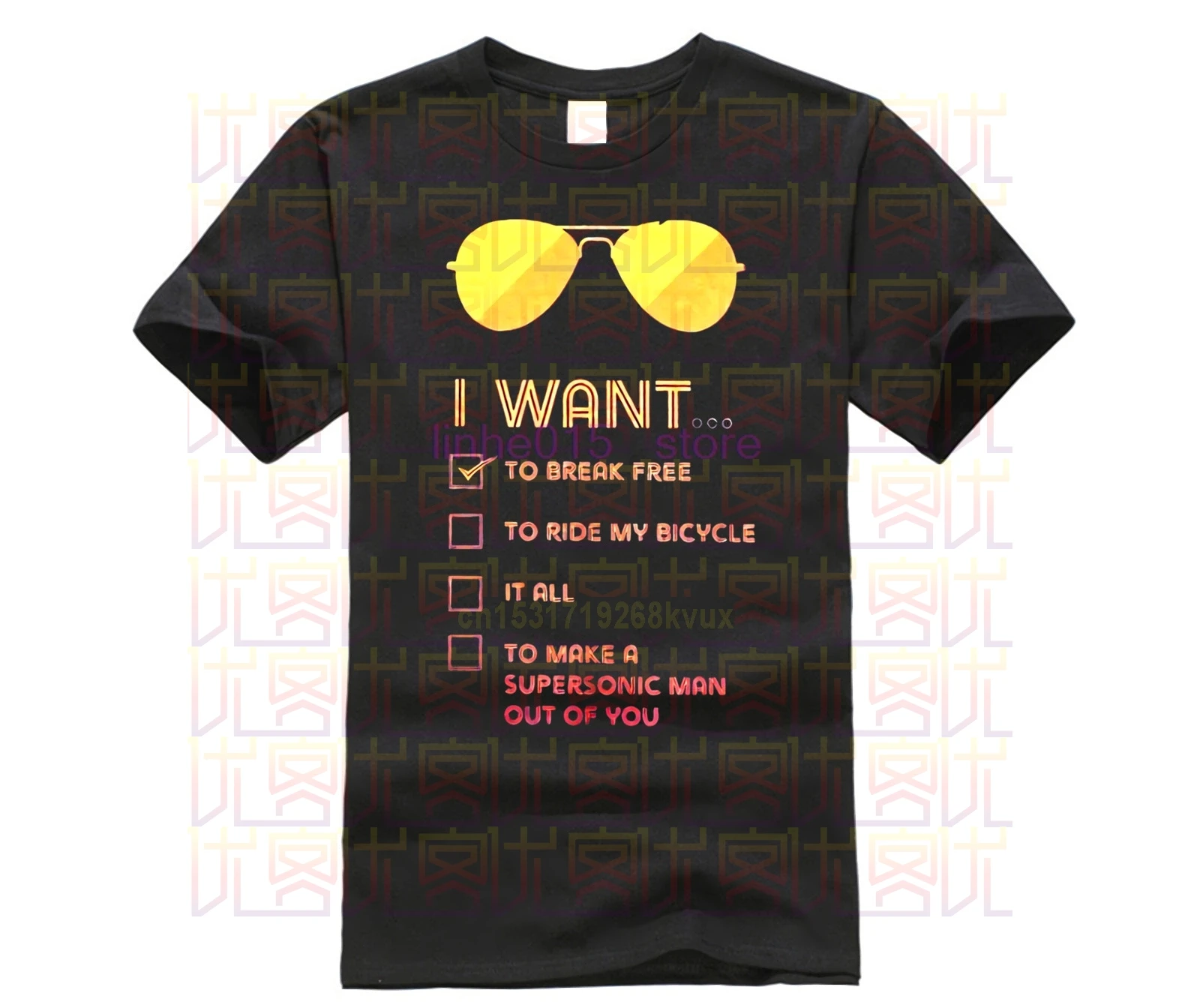 I Want To Break Free T Shirt for Men Queen T-Shirts Freddie Mercury Tees Rock Band Printed Clothes Graphic O Neck 100% Cotton | Мужская