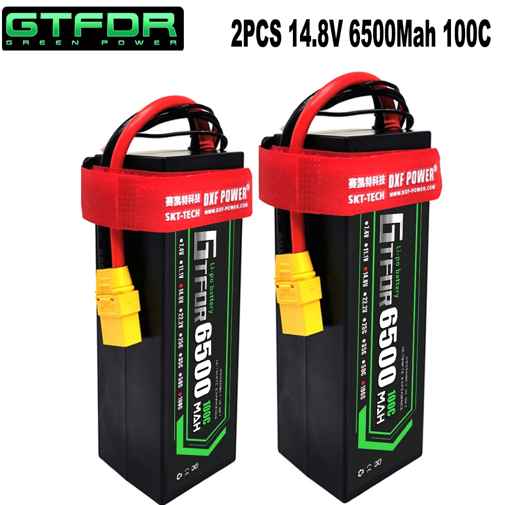 GTFDR 2 шт. литий полимерный аккумулятор 14 8 в 5200 мАч 6200 6500 8400 100C 200C 110C 220C для