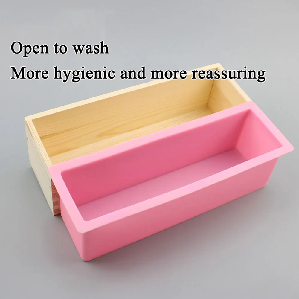 Silicone world 1200MLSilicone Cake Mold Rectangular Silicone Soap Making Mold Toast Bread Mold Cake Mould Non-stick Baking Tools
