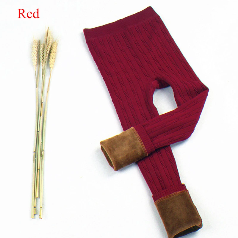 Г., осенне-зимние штаны для девочек вельветовые утепленные леггинсы для девочек, узкие теплые брюки, штаны Одежда для детей размер на 3, 5, 8 лет - Цвет: Red