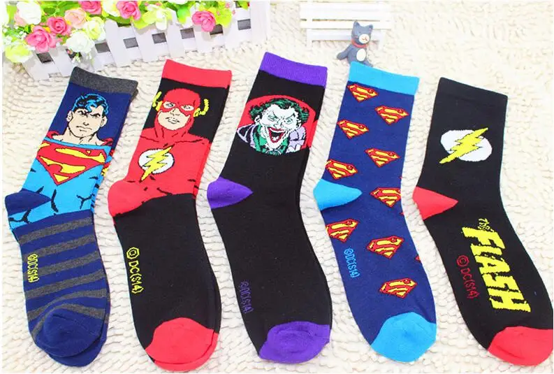 Avengers Marvel cartoon socks Batman superman Joker cosplay Fashion sock novelty Funny Casual men sock Spring Summer socks Hot