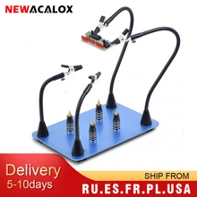 NEWACALOX outil de soudage troisième main, panneau de PCB magnétique Clip fixe loupe 3X bras Flexible outil de soudage