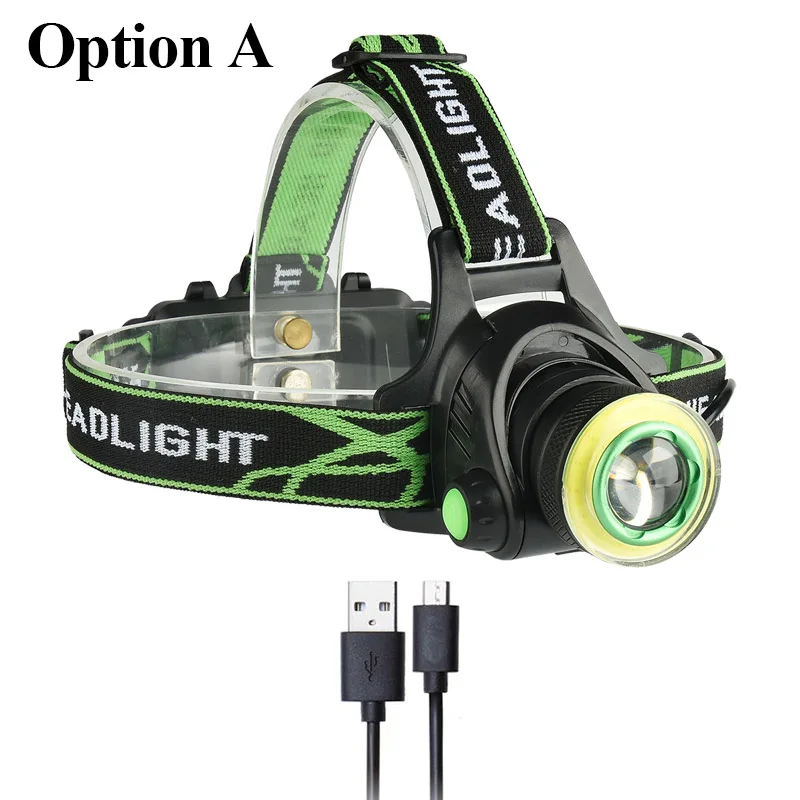 Litwod Z20 7403 CREE XM-L2 T6 COB 10000лм светодиодный налобный фонарь фара Micro USB зарядное устройство Головной фонарь портативный фонарь - Испускаемый цвет: Option A
