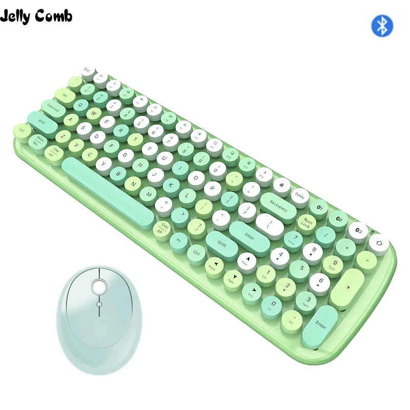 Jelly Comb Wireless Keyboard Mouse Comb Bluetooth /2.4g Usb Keyboard For Laptop Notebook Round