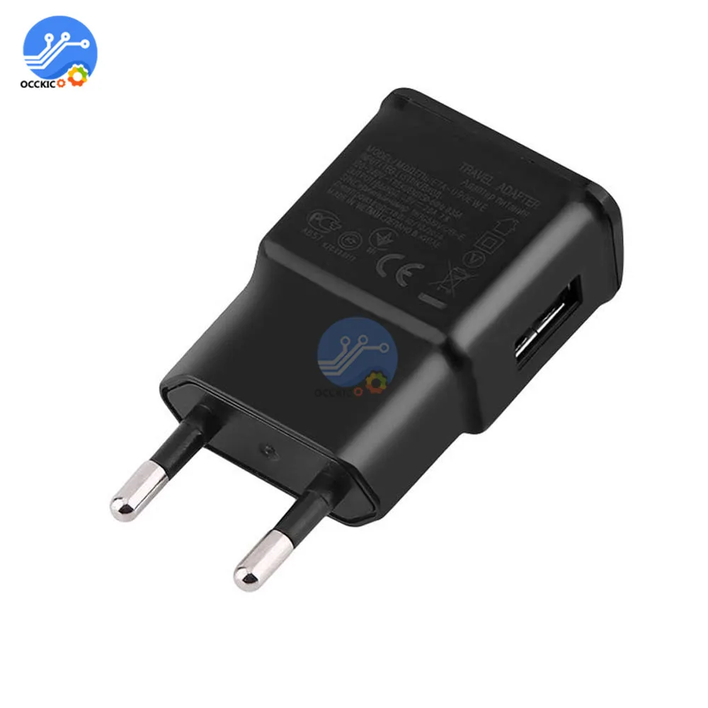 Black USB зарядное устройство адаптер 5 в 2A Универсальный дорожный настенный быстрый заряд 1-port EU US Plug Аккумулятор power Bank Зарядка - Color: Black