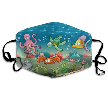 

Mouth Mask Beautiful Ocean Print Masks - Breathable Adjustable Windproof Mouth-Muffle, Camping Running for Women and Men
