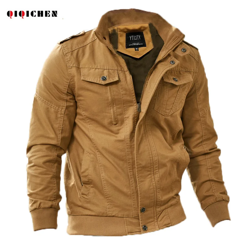 Men Bomber Pilot Outdoor Casual Air Force Tactical Military Autumn Cotton Windbreaker Coat Clothing Plus Size 6XL