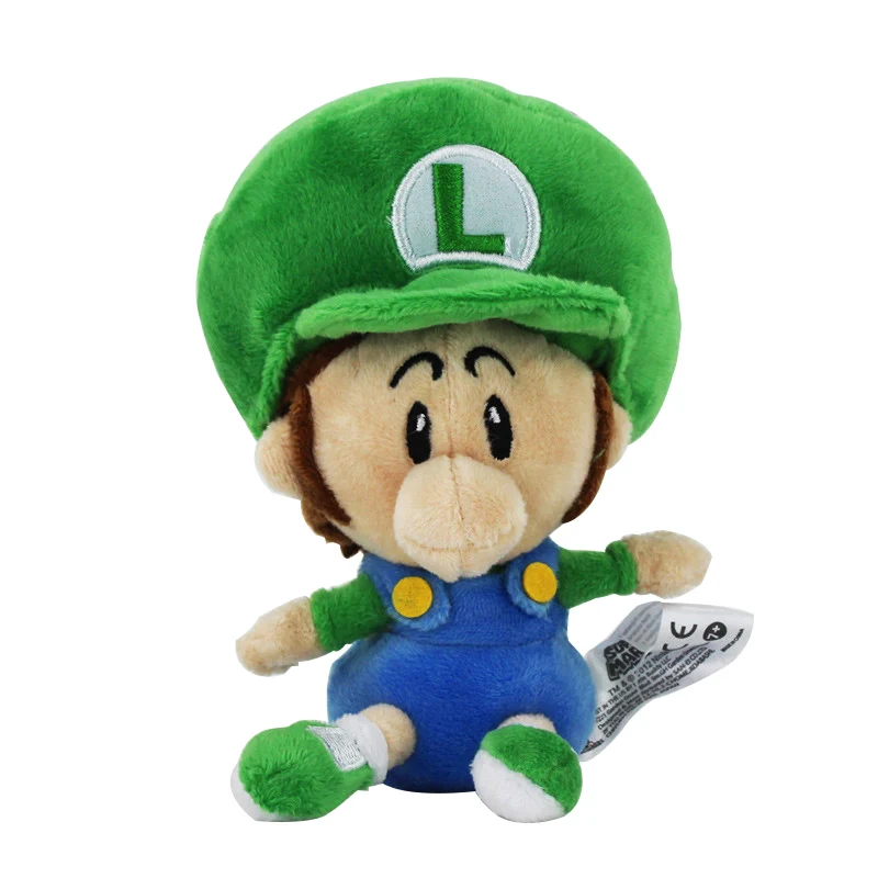 14cm baby luigi Супер Марио Йоши Гумба застенчивый парень Toadette Diddy Kong бомба Пиранья гриб Nabbit Koopa черепаха гусеница осьминог плюшевые игрушки - Цвет: 14cm baby luigi