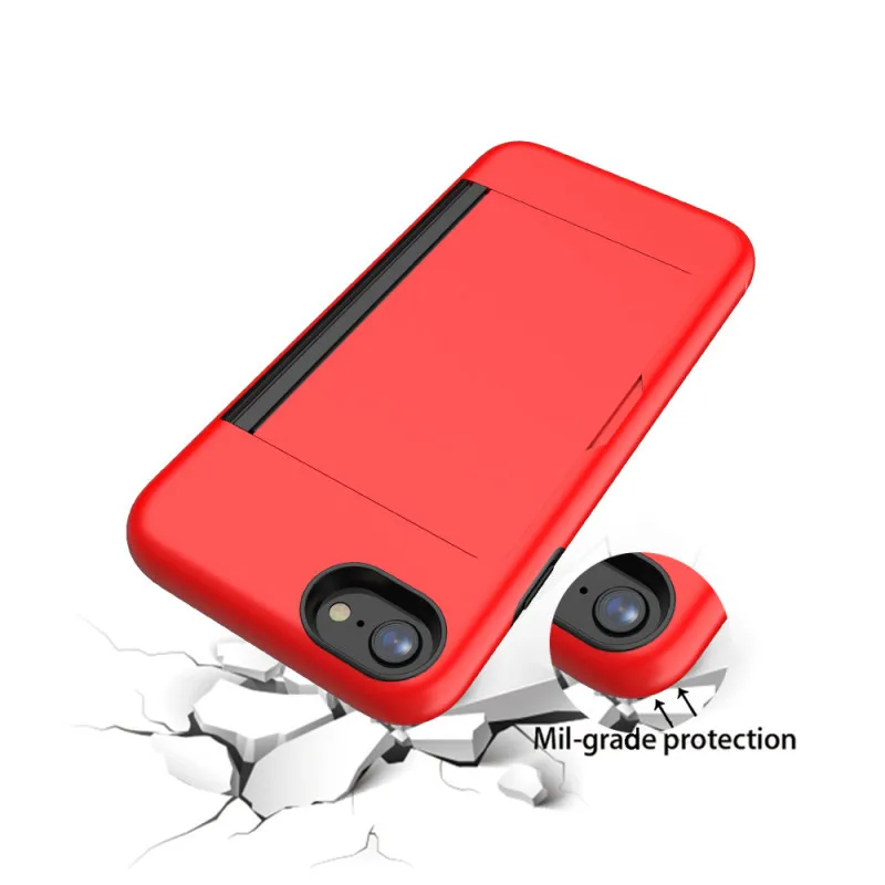 US $395.00 200pcs Armor Shockproof Wallet Cases For IPhone 6 6s 7 8 Plus 6plus 7plus 8plus Stand Flip Case Card Holder Slots Phone Cover