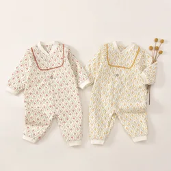 Baby Girl Floral Bodysuits for Winter Long Sleeve Jumpsuits for Infants Kids New Arrivals Children Clothes