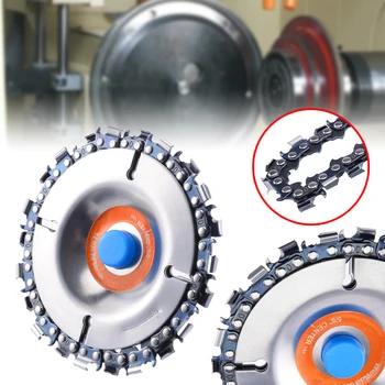 

Woodcarving Disc 4" 22 Saw Tooth Fine Cutting Round Disc Chain Set for 100/115mm Angle Grinder Wood Carving Disc Chain Saw