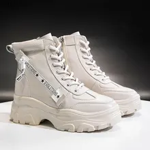 Кожаные женские ботинки; зимние теплые женские кроссовки на платформе с толстым мехом; модные армейские ботинки; женские Ботинки martin; рыцарские сапоги; m506