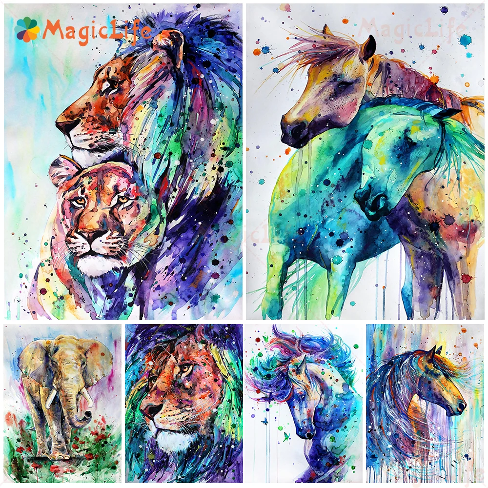 Картина на холсте с изображением Льва и лошади | Дом сад