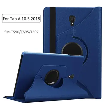 

Tablet Case for Samsung Galaxy Tab A 10.5 2018 SM-T590 SM-T595 T597 360 Degree Rotating Stand Flip Pu Leather Protective Cover