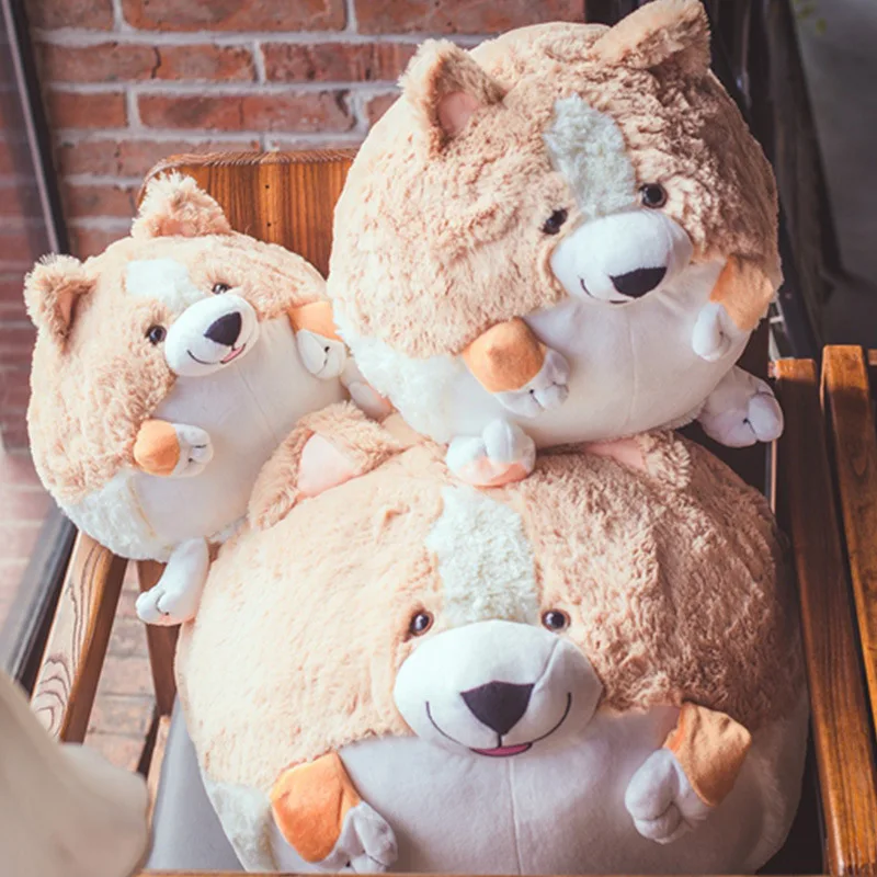 

Dog Corgi Puppys Plush Pet Toys Shiba Pillow Round Dogs Luxury Filling Kids Birthday Gift