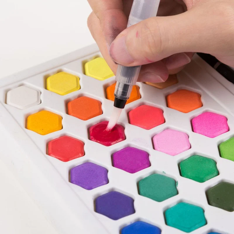 

8pcs Watercolor Pigment Set 36-color Watercolor Painting Student Hand-painted Portable Painting Set Iron Box for Beginners