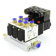 4V210-08 DC 24V 5 способ тройной насадки на электромагнитный клапан быстро фитинги базовый набор