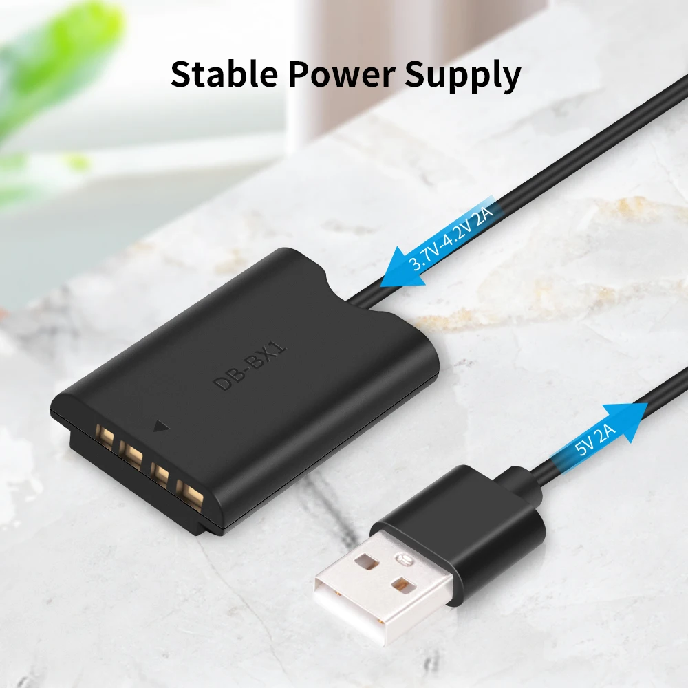 KingMa NP-BX1 Dummy Battery with USB-A Power Adapter DC Coupler For Sony ZV-1 RX100 M7 M6 M5 RX1R HX50 HX90 HX300 HX400 Camera camera battery,camera battery charger,sony battery
